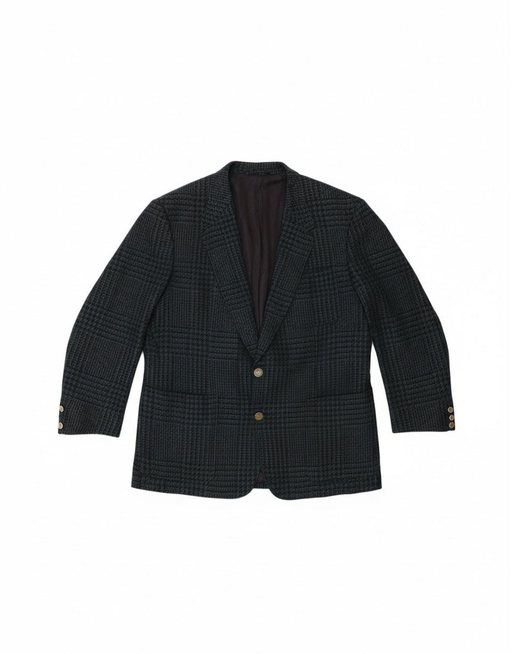 LES COPAINS Mens 2 Button Blazer Jacket UK 40 Large Blue Houndstooth