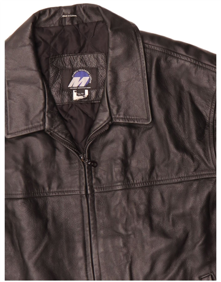 Vintage muška kožna jakna UK 42 XL crna koža