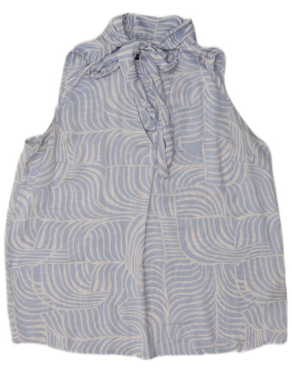 Marks & Spencer ženski gornji dio bluze bez rukava UK 14 Large Blue Geometric