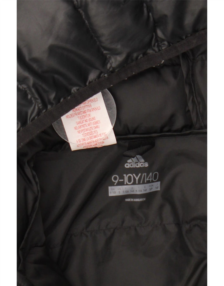Podstavljena jakna ADIDAS za dječake 9-10 godina, crni poliester