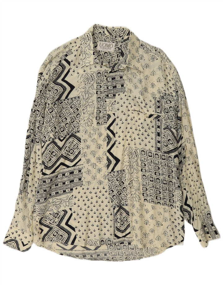 Ferrone muška košulja Large Off White Patchwork viskoza