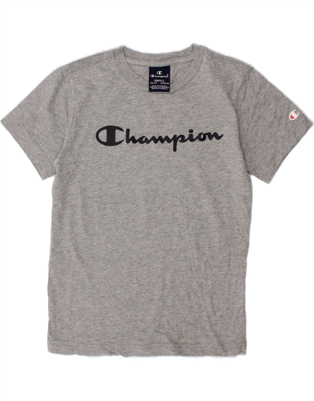 CHAMPION Boys Graphic T-Shirt Top 7-8 Years Small Grey Vintage Champion and Second-Hand Champion from Messina Hembry 