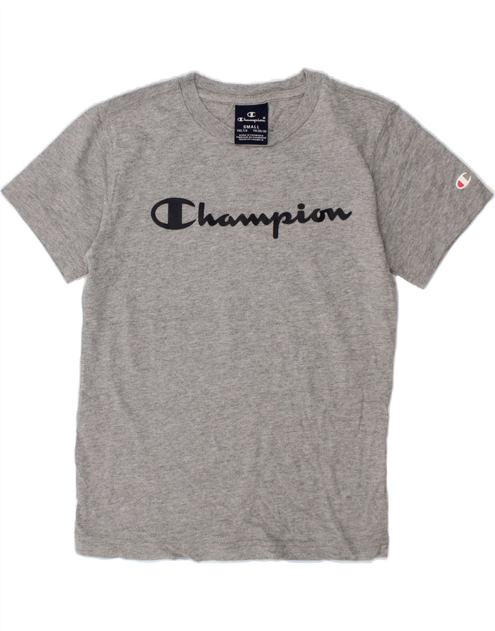 CHAMPION Boys Graphic T-Shirt Top 7-8 Years Small Grey Vintage Champion and Second-Hand Champion from Messina Hembry 