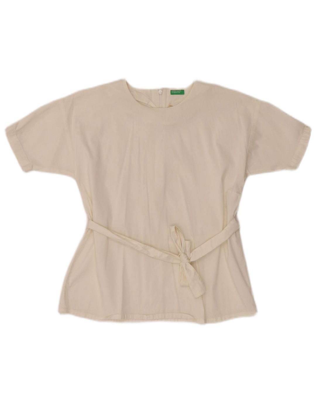 BENETTON Top bluza za djevojčice 8-9 godina Veliki bijeli pamuk