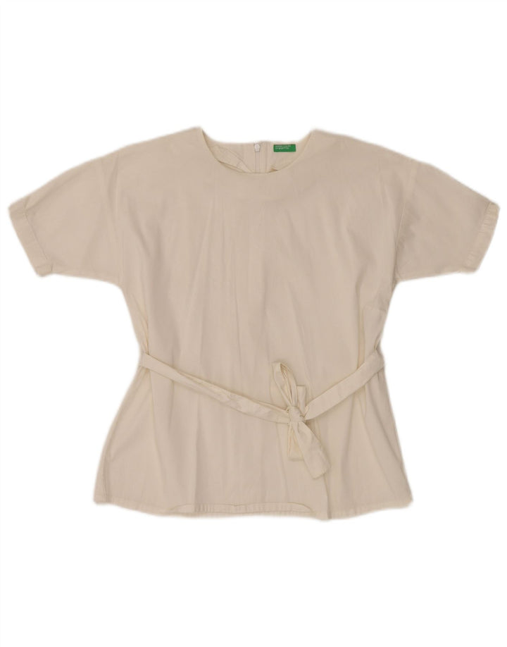 BENETTON Top bluza za djevojčice 8-9 godina Veliki bijeli pamuk