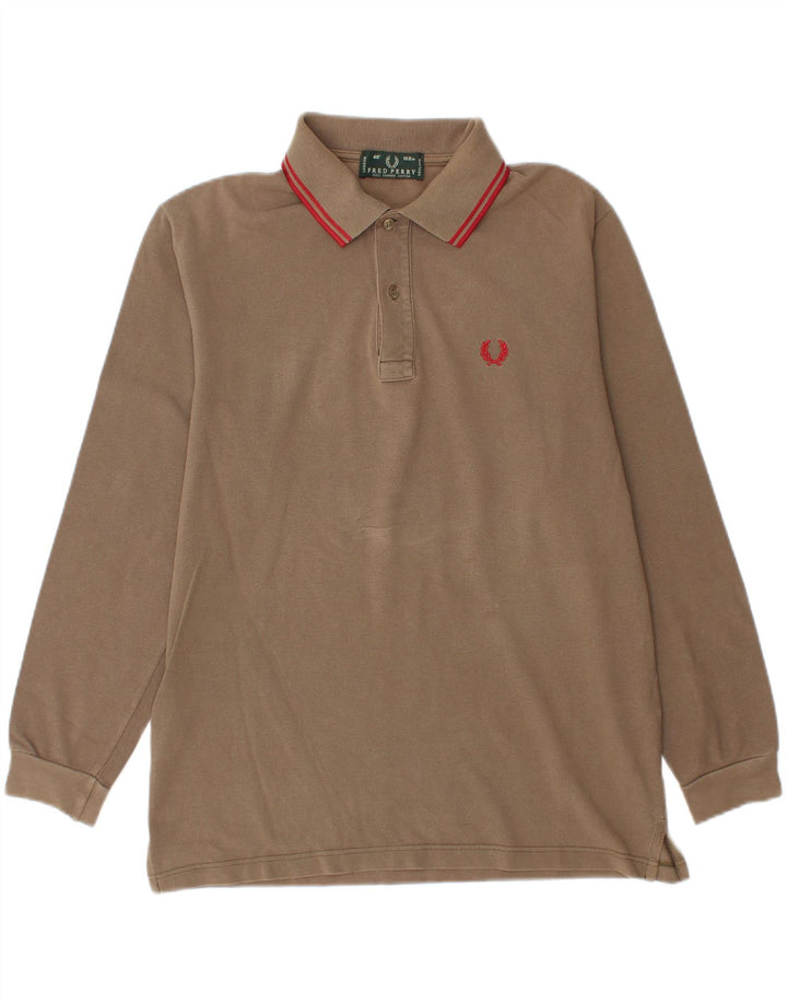 Fred Perry muška polo majica dugih rukava Srednje bež pamuk