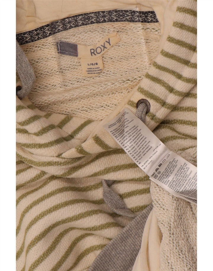 ROXY Ženska prevelika majica s kapuljačom UK 16 Veliki pamuk na bijele pruge