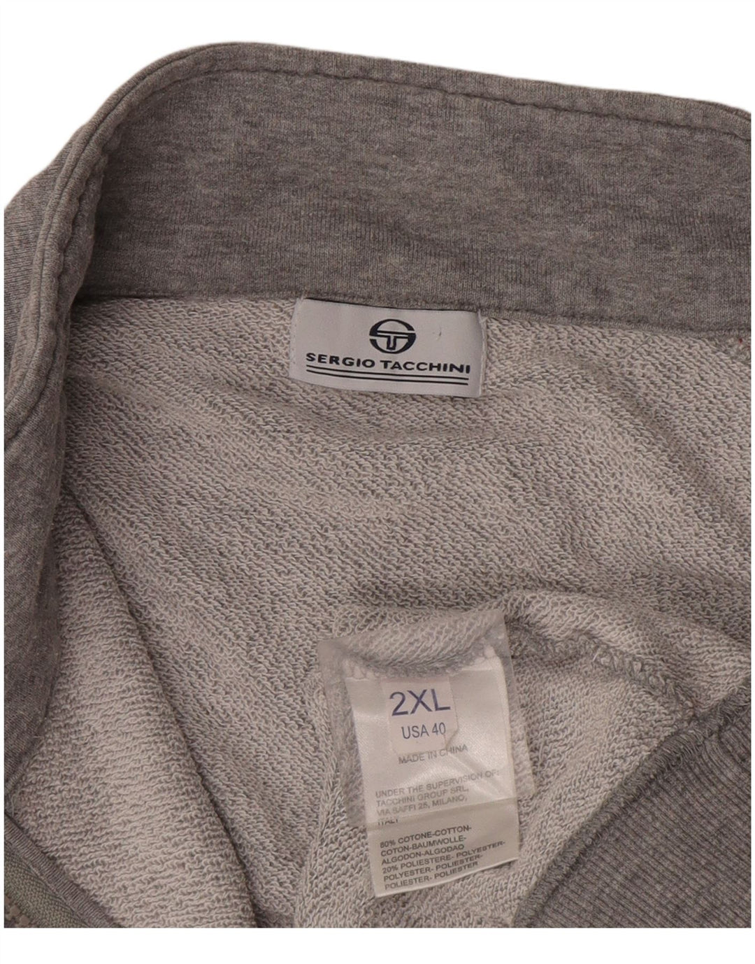Sergio Tacchini muška trenirka gornja jakna 2XL sivi pamuk u boji