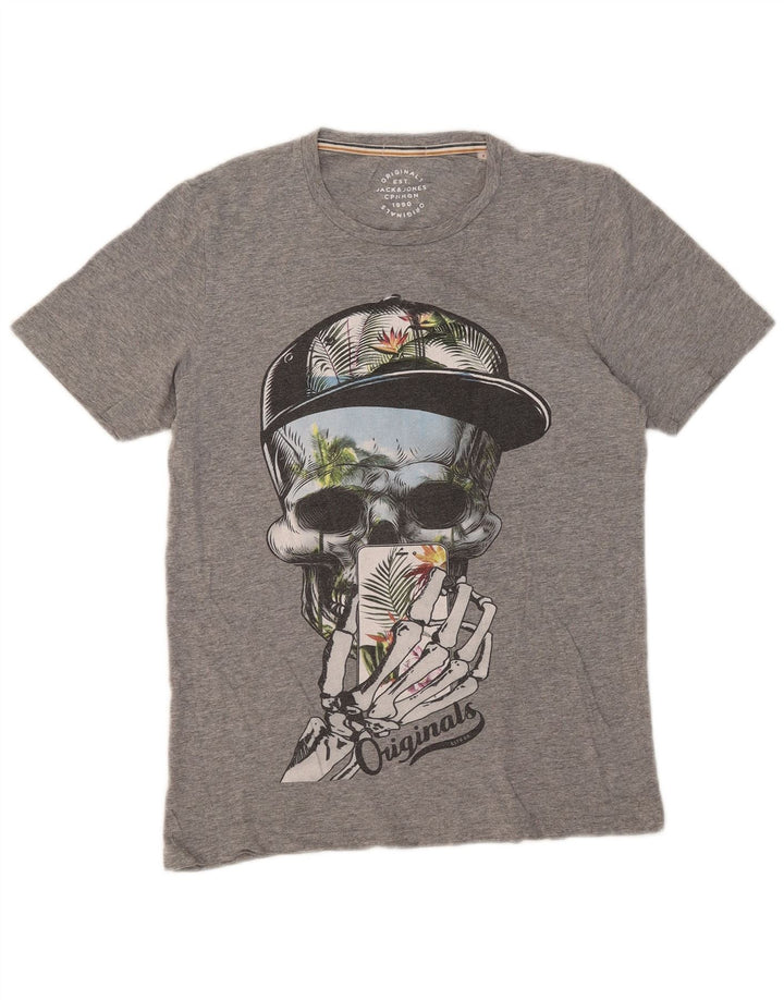JACK & JONES Muška majica kratkih rukava s grafičkim motivima, male sive mrlje