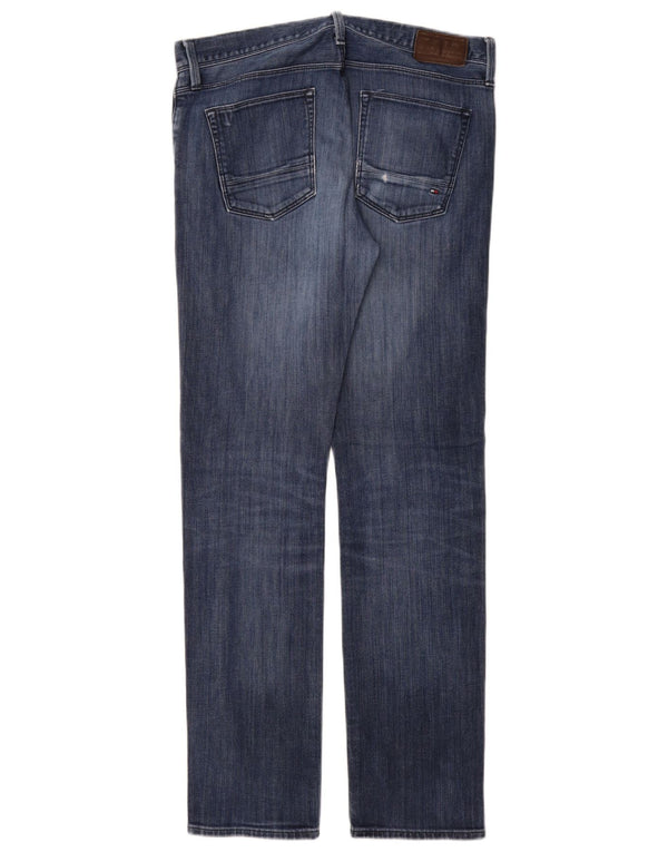 Tommy Hilfiger Mens Denton Straight Jeans W31 L32 Plavi pamuk