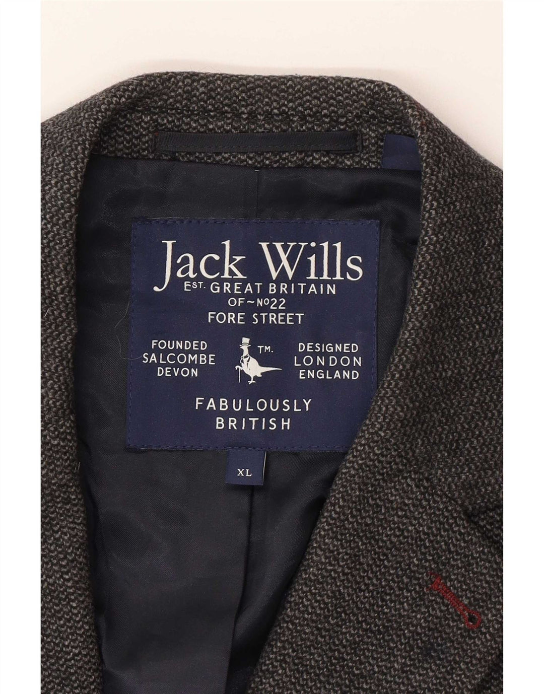 Jack Wills muška jakna s 2 gumba UK 42 XL siva vuna