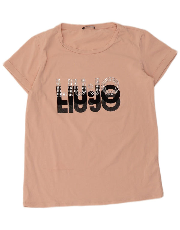 Liu Jo ženska majica kratkih rukava s grafičkim motivima UK 10 Small Pink Pamuk