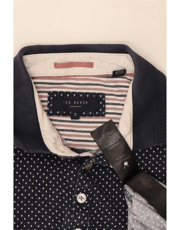 Ted Baker muška polo majica veličina 3, srednje tamnoplavi pamuk na točkice