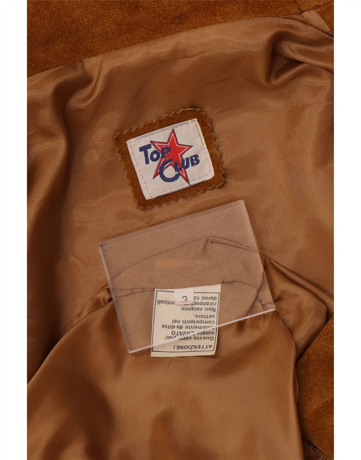 Vintage ženska jakna od brušene kože UK 16 velika retro smeđa koža