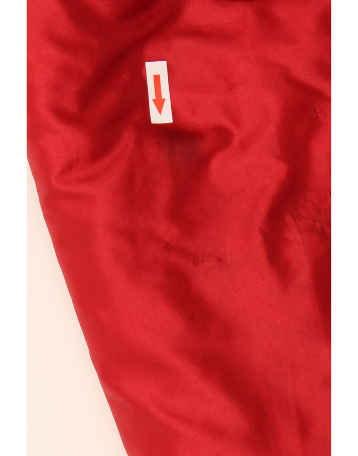 Vintage ženska podstavljena jakna s kapuljačom IT 52 2XL od poliamida crvene boje
