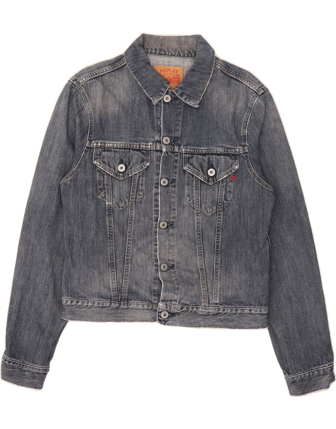 REPLAY Womens Denim Jacket UK 14 Large Blue Vintage Replay and Second-Hand Replay from Messina Hembry 