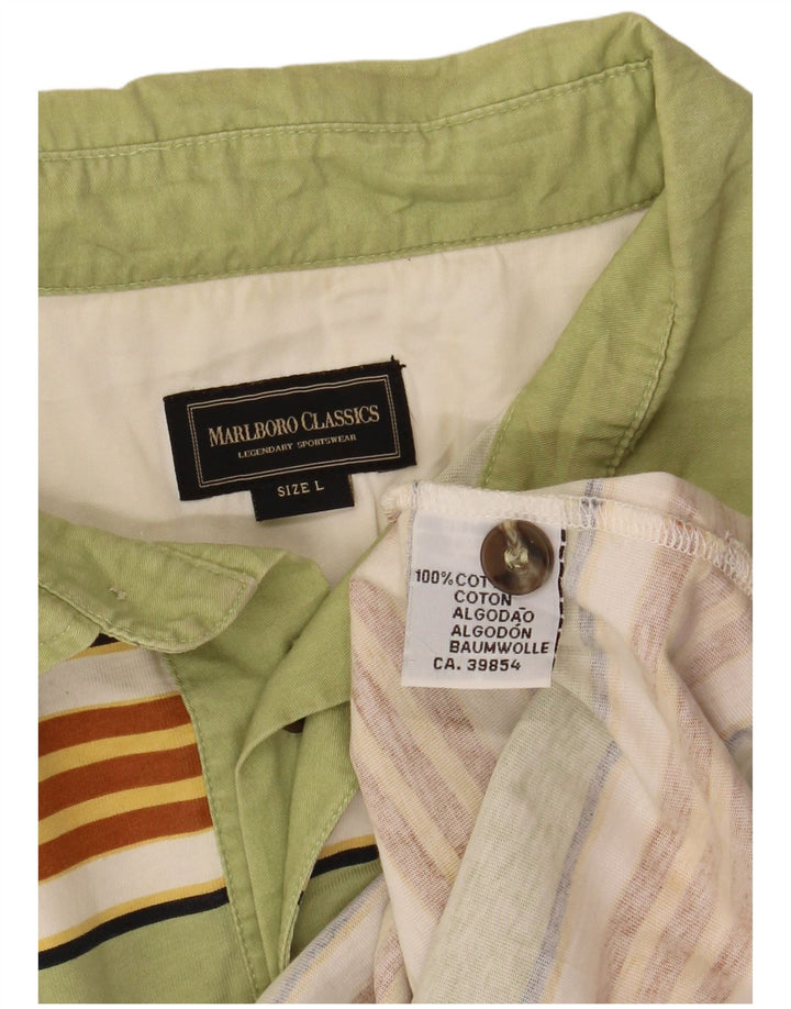 Marlboro Classics Muška polo majica za ragbi velike pamučne zelene pruge