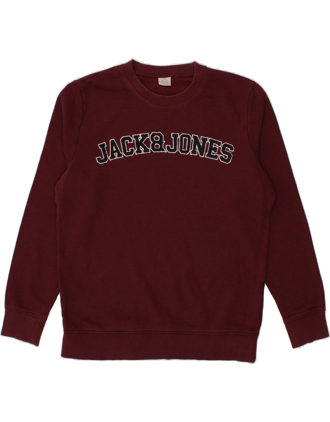 JACK & JONES Mens Graphic Sweatshirt Jumper XL Maroon Cotton Vintage Jack & Jones and Second-Hand Jack & Jones from Messina Hembry 