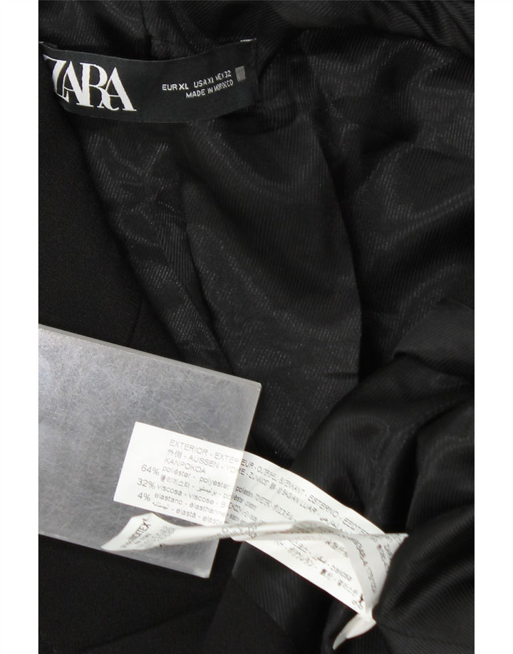 ZARA ženski sako s dvostrukim kopčanjem UK 18 XL crni poliester