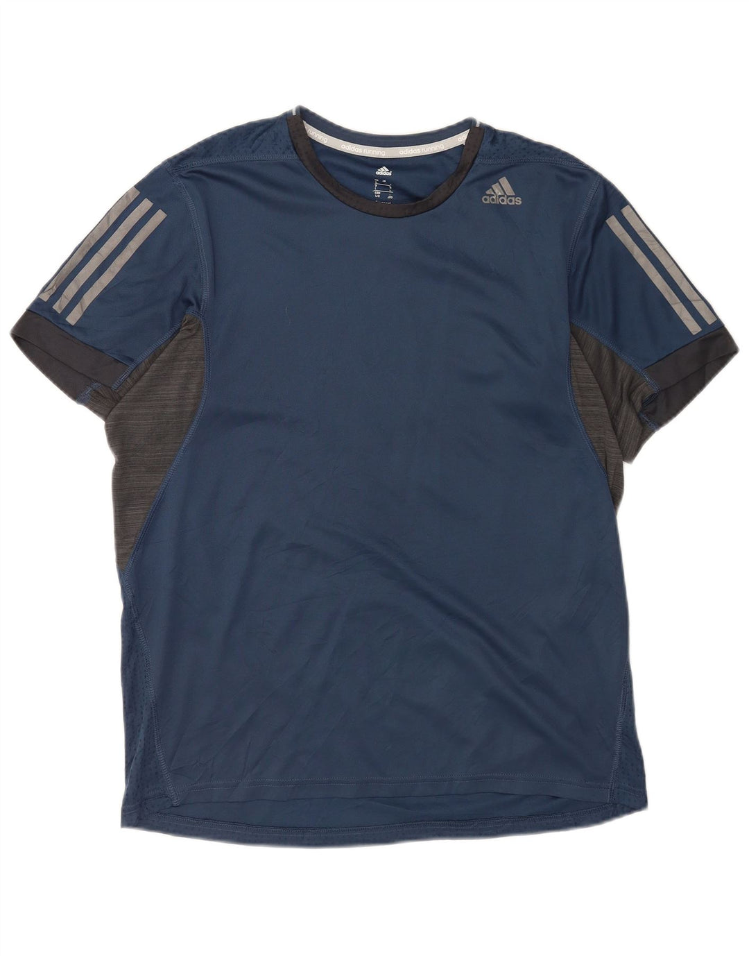 Adidas muška Climacool majica kratkih rukava s velikim tamnoplavim prugama od poliestera