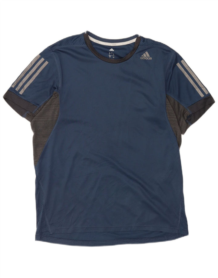 Adidas muška Climacool majica kratkih rukava s velikim tamnoplavim prugama od poliestera