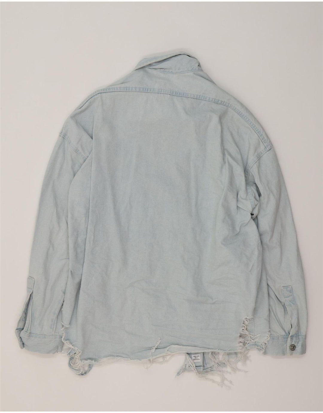 ZARA ženska prevelika traper košulja UK 10 Small Blue Cotton