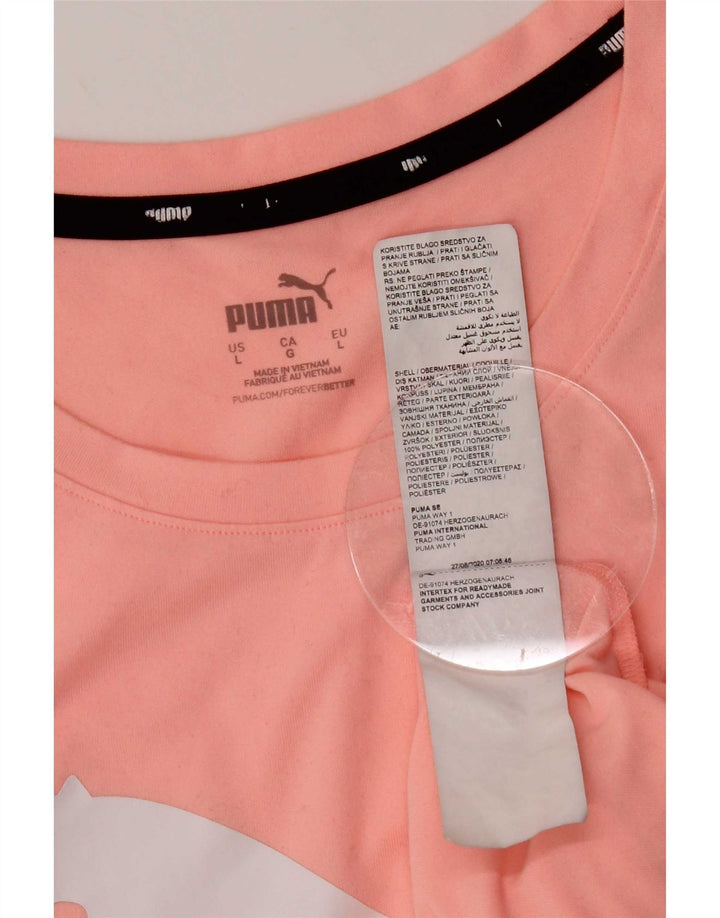 Puma ženski grafički prsluk UK 16 veliki ružičasti poliester