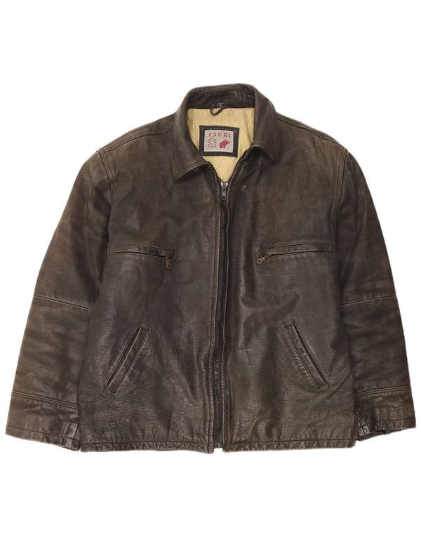 Tauri muška kožna jakna UK 42 XL crna koža