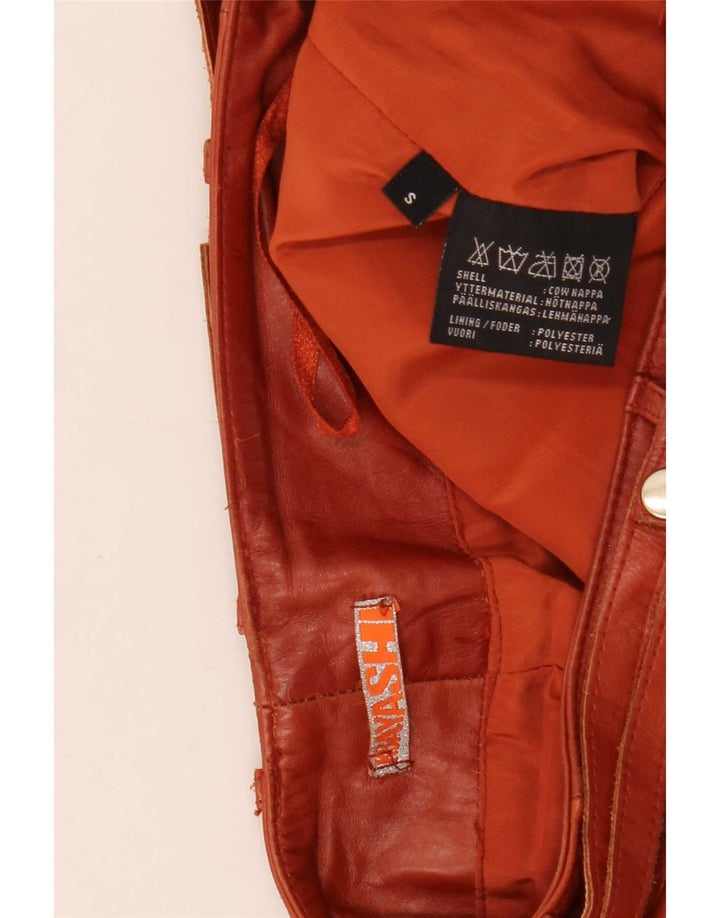 Vintage ženske kožne hlače Bootcut male W27 L31 smeđe