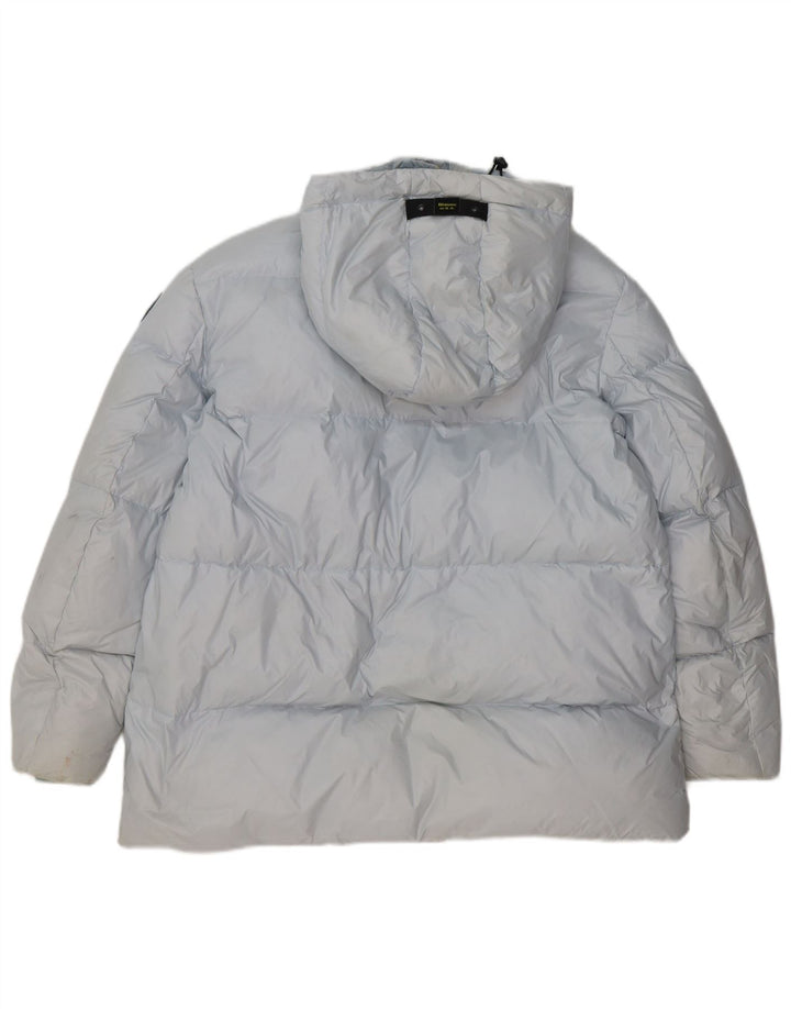 BLAUER Mens Hooded Padded Jacket UK 36 Small Blue Polyester