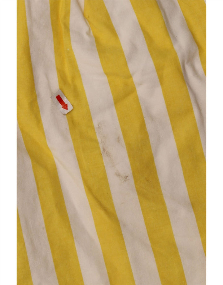 VINTAGE Ženske kratke chino hlače širokih nogavica EU 42 velike W30 na žute pruge