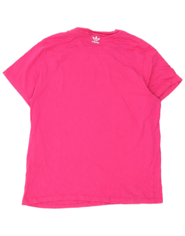 Adidas ženska majica kratkih rukava s grafičkim motivima UK 16 Large Pink Cotton