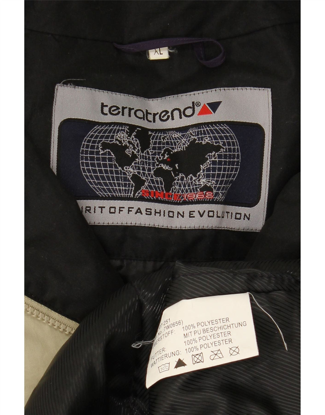 VINTAGE muška vjetrovka s kapuljačom UK 42 XL bež poliester