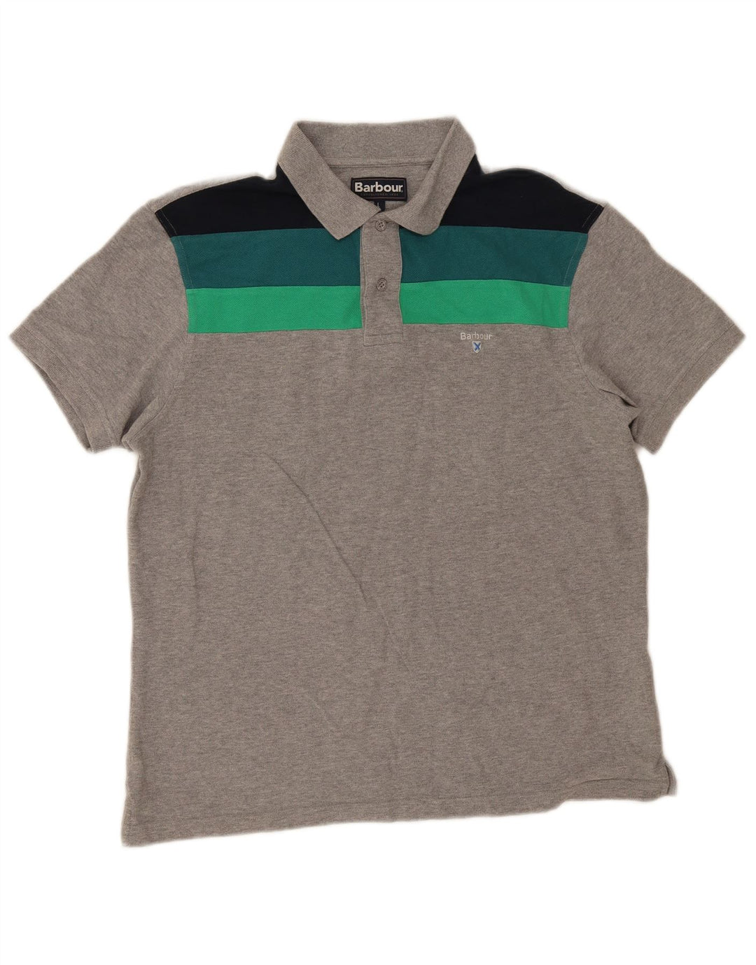Barbour muška polo majica Large Grey Colourblock Pamuk