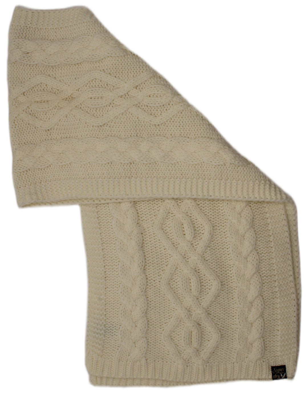 Superdry ženski pleteni pravokutni šal jedne veličine od bijelih akrila