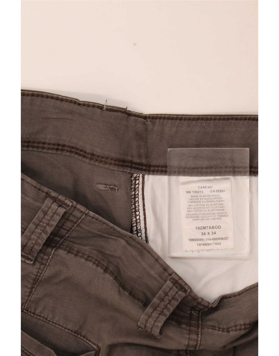Wrangler muške ravne kargo hlače W34 L34 sivi pamuk