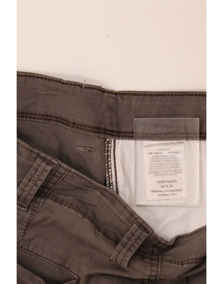 Wrangler muške ravne kargo hlače W34 L34 sivi pamuk