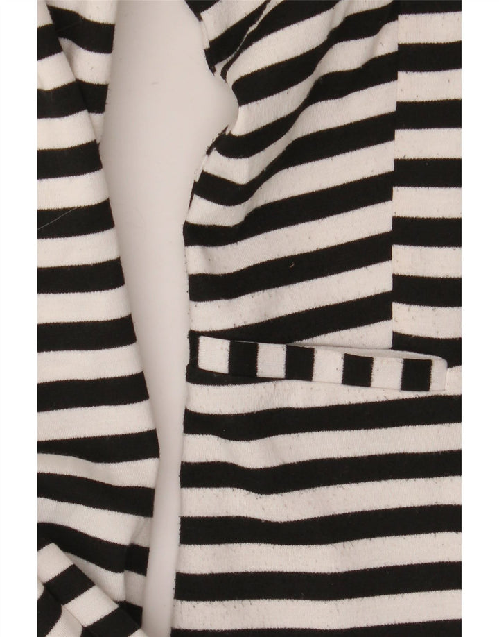 Marks & Spencer ženski kardigan gornji dio UK 8 mali crni prugasti poliester