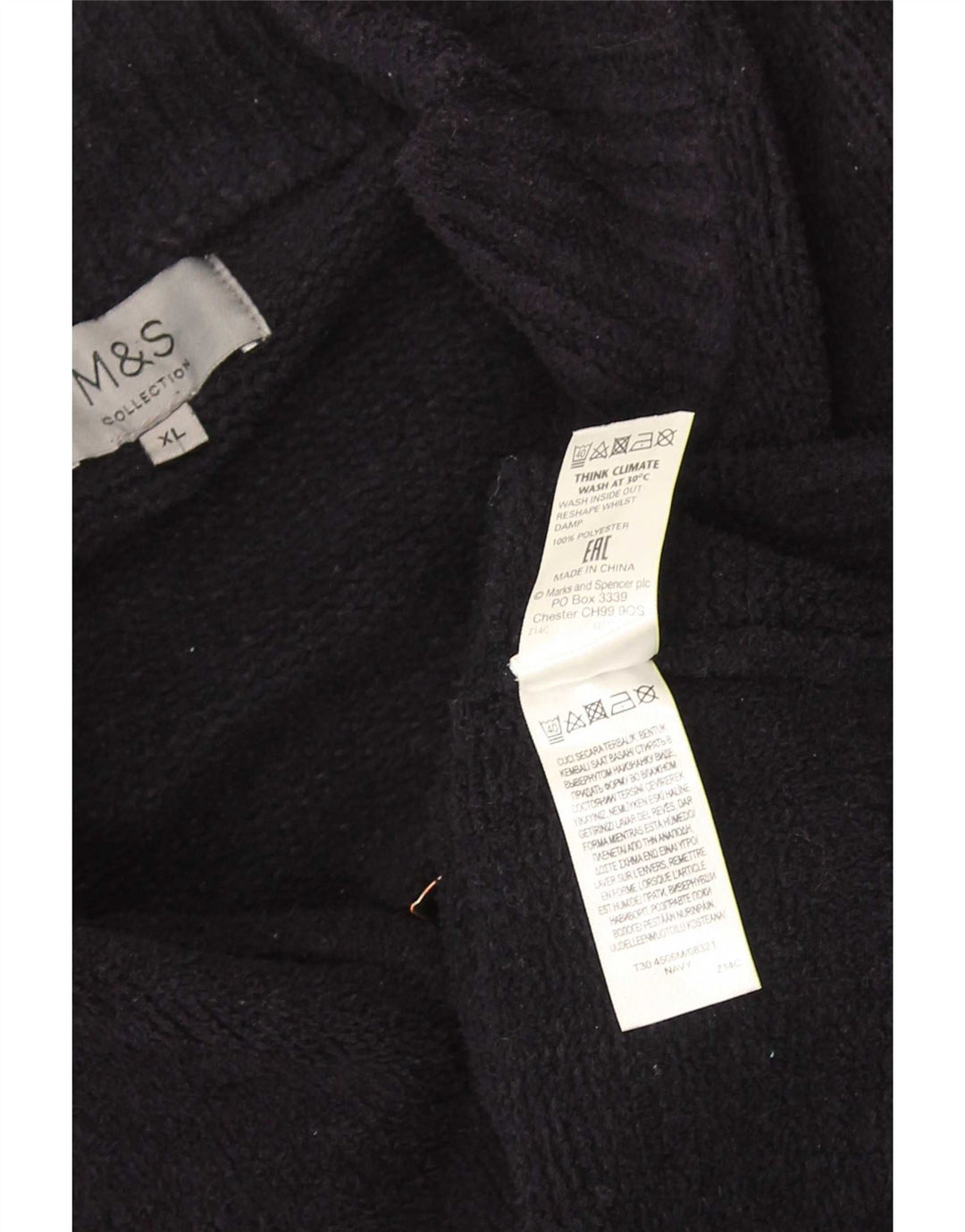 Marks & Spencer muški kardigan pulover XL tamnoplavi poliester