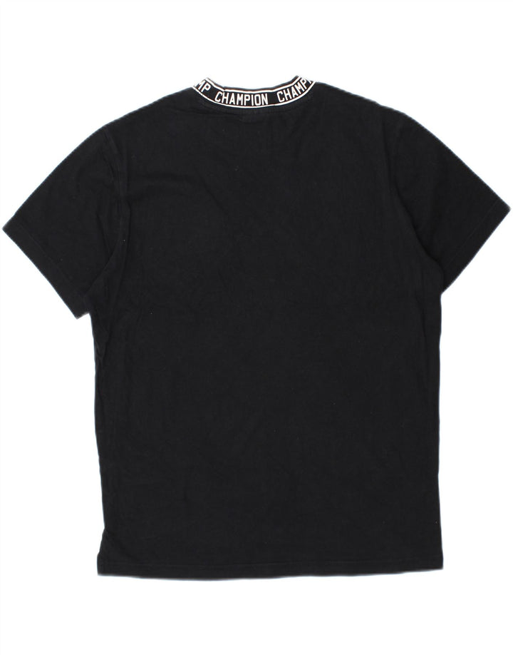 CHAMPION Mens Graphic T-Shirt Top Medium Black Cotton Vintage Champion and Second-Hand Champion from Messina Hembry 