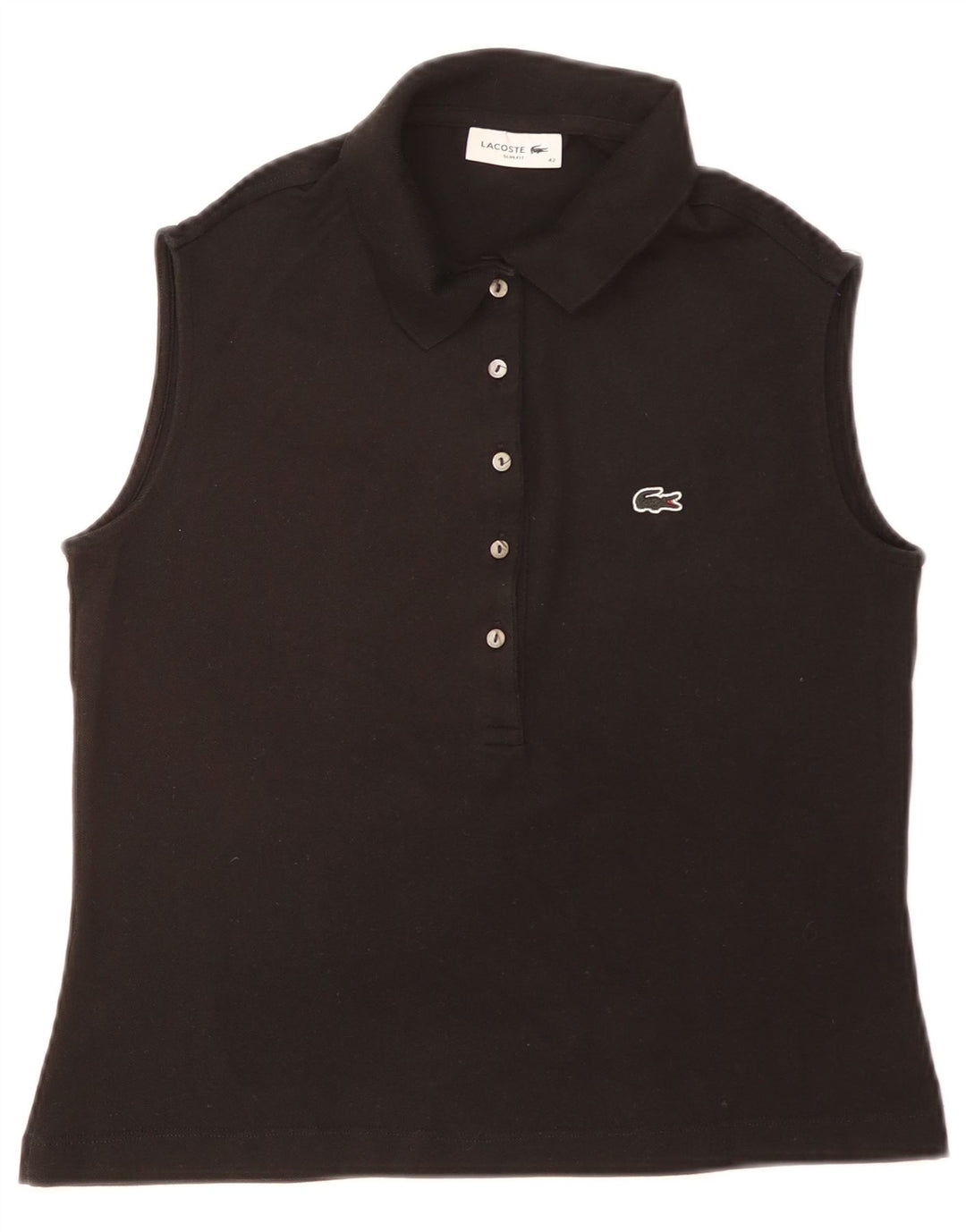 Lacoste ženska uska polo majica bez rukava veličina 40 srednje crna
