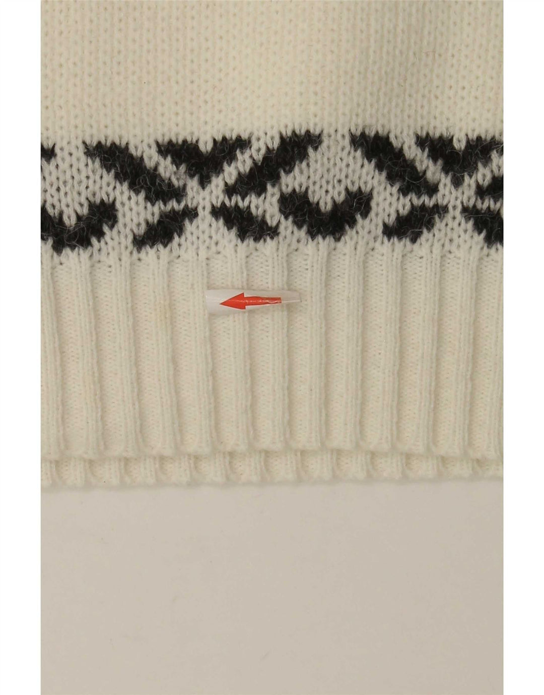 Vintage muški džemper s okruglim izrezom Srednje bijeli Fair Isle