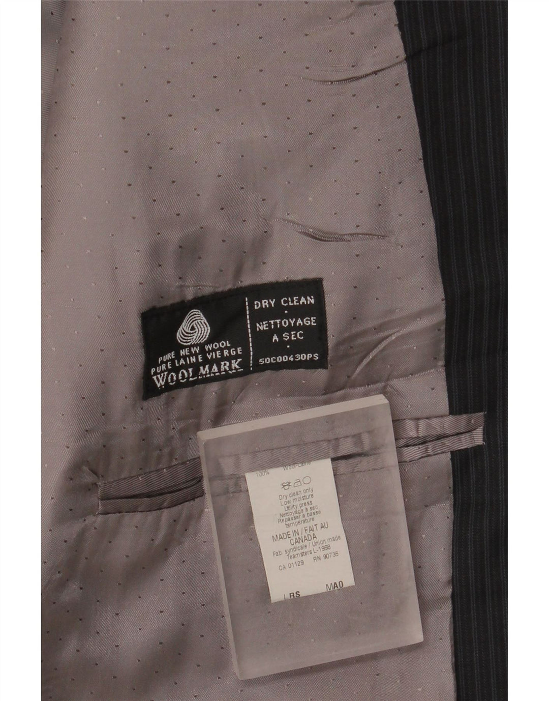 Calvin Klein muška dugačka jakna jakna UK 44 2XL crna prugasta nova vuna