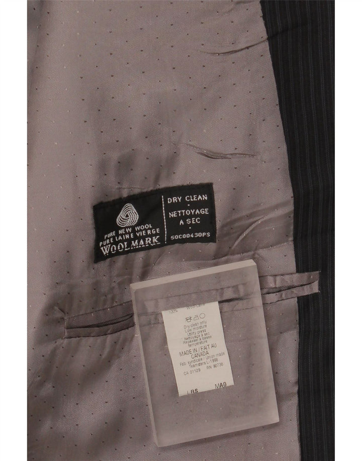 Calvin Klein muška dugačka jakna jakna UK 44 2XL crna prugasta nova vuna