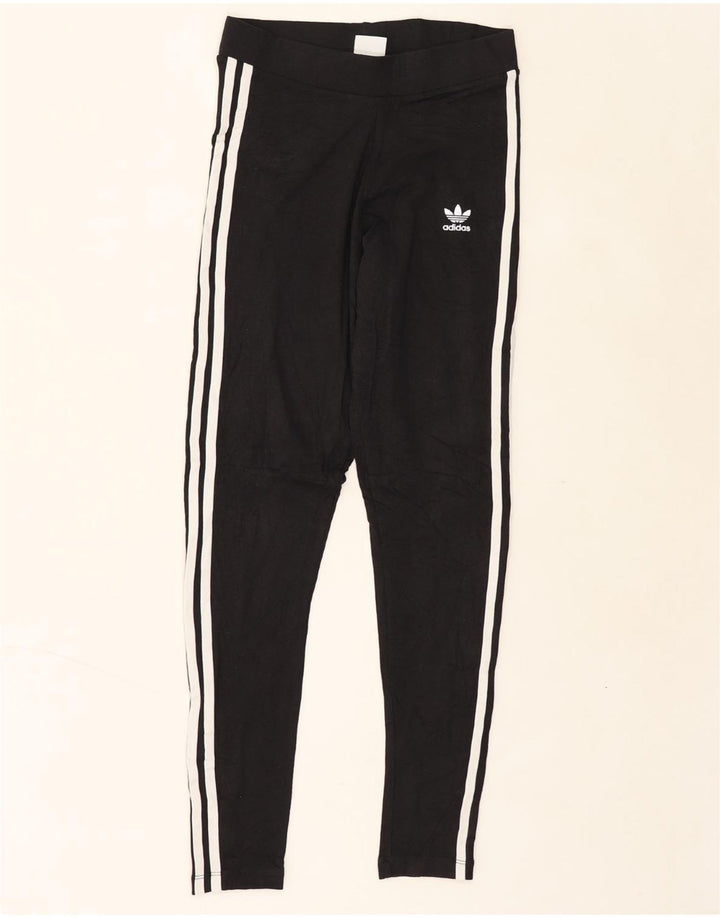 ADIDAS Womens Leggings UK 8 Small  Black Cotton Vintage Adidas and Second-Hand Adidas from Messina Hembry 