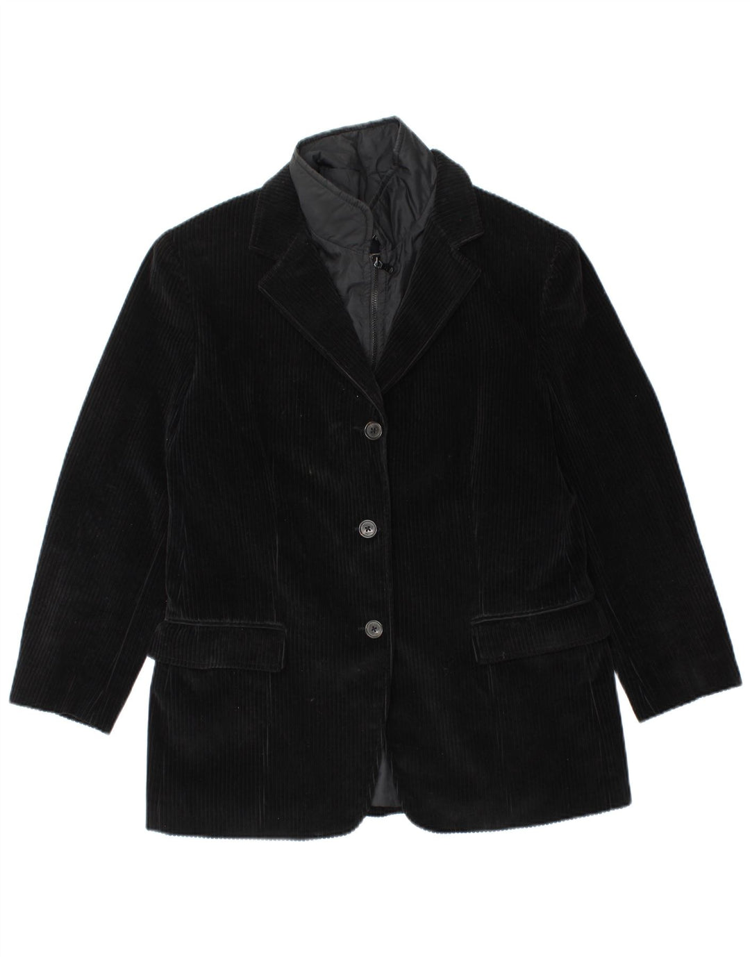 FAY Ženska jakna od samta s 3 gumba IT 46 velika crna