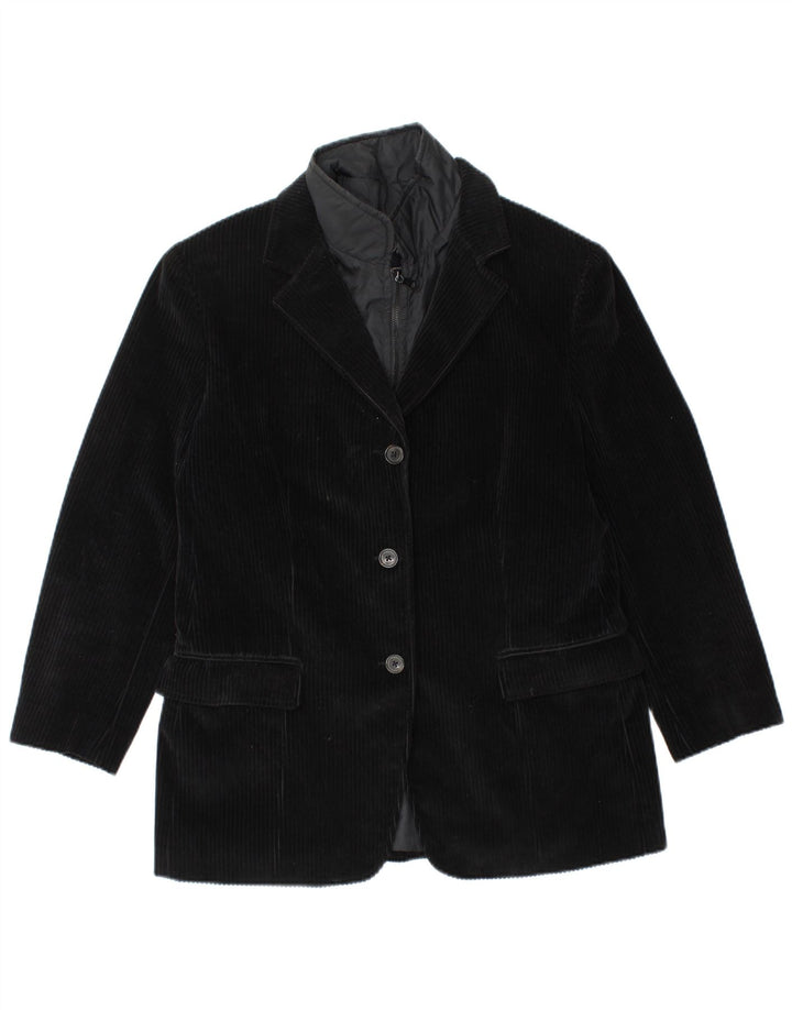 FAY Ženska jakna od samta s 3 gumba IT 46 velika crna