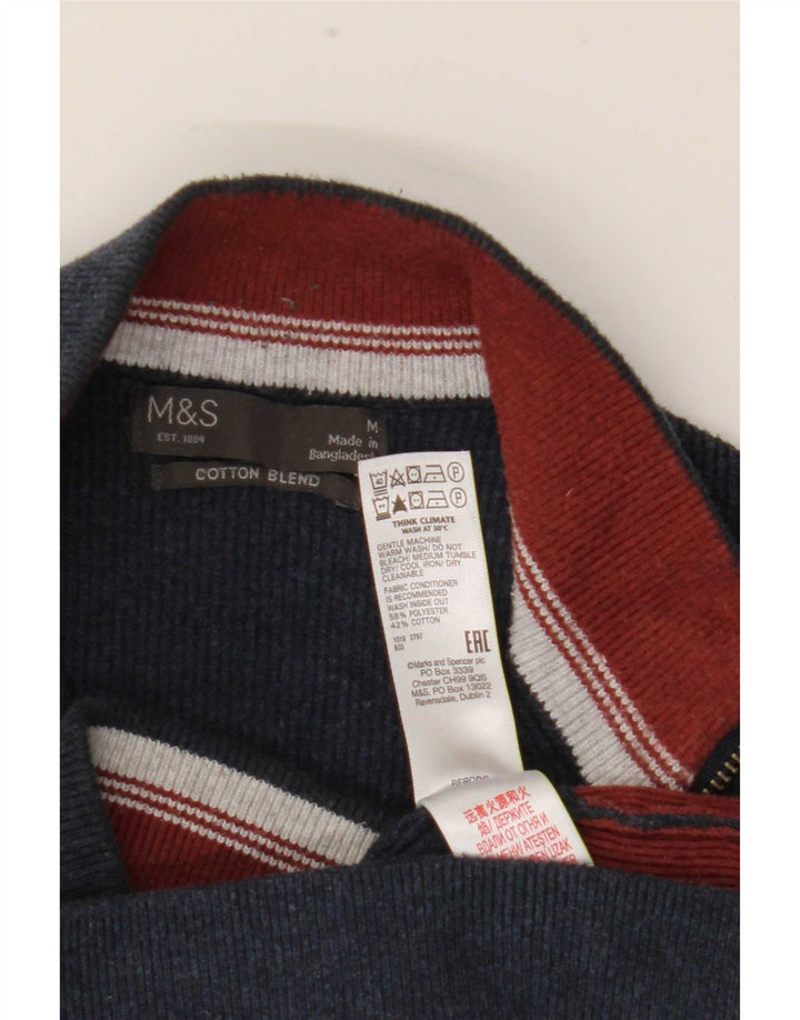 Marks & Spencer muški kardigan pulover srednje tamnoplave boje od poliestera