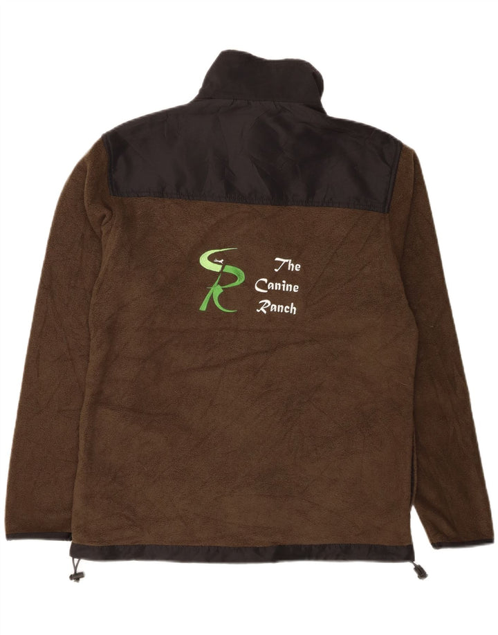 CHAPS Mens Graphic Fleece Jacket UK 36 Small Brown Colourblock Polyester Vintage Chaps and Second-Hand Chaps from Messina Hembry 