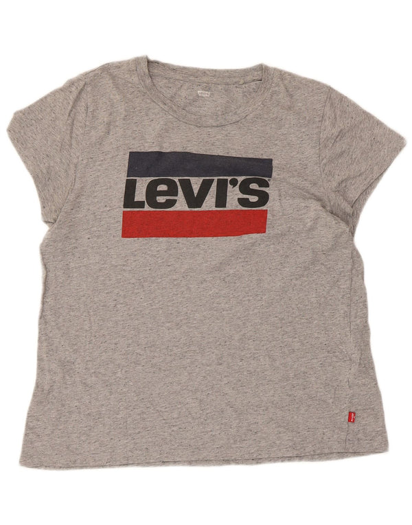 LEVI'S Ženska majica kratkih rukava s grafičkim motivima UK 14 Veliki sivi flekasti pamuk